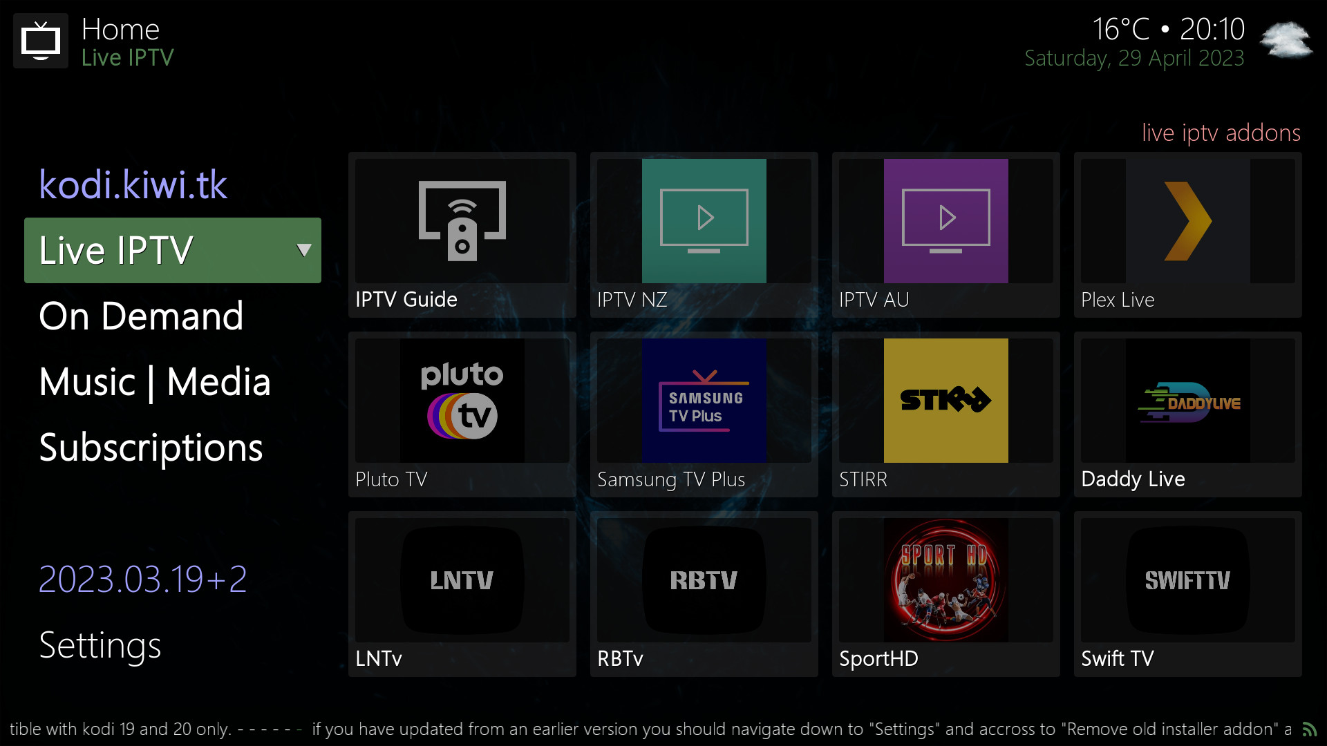 Live IPTV screenshot